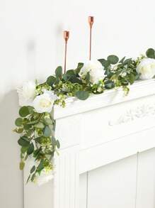 1pc 180cm Artificial White Rose Vine Garland , White Simulation Rose Vine, Holiday Birthday Wedding Party Background Decoration, Wedding Table Garland Decoration, Dining Table Cabinet Bar Staircase Decoration, Room Centerpiece Backdrop Decoration Rose Vine, Room Decoration Home Decoration, Outdoor Patio Arches Garden Railing Wall Decoration, Valentine's Day, Mother's Day Gift