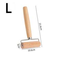 1pc Wooden Rolling Pin, Stainless Steel T-Shaped Dough Roller, Single-Handed Effort-Saving Pastry Rolling Pin For Dumpling Wrappers, Baozi Skin, Kitchen Baking Tool