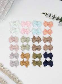 40 piezas Miniclips de lazo, lazos de cinta grosgrán para niñas bebés, pinzas de cabello diminutas para niñas bebés y niñas pequeñas