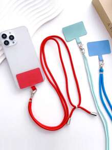 可调节和可拆卸 DIY 防丢失固定垫手机挂绳、斜挎带、衣架、夹子、钥匙扣、手机壳挂链、挂脖带 - 彩色 - 查看 1