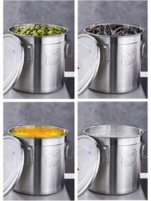 6L Stainless Steel Food Containers Grain Cereal Airtight Canister Bucket With Locking Clamp - 6L - Xem 3