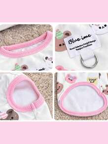 1pc Cute Bear Print Soft, Anti-Shedding Pet Vest Shirt, Suitable For Medium & Small Cats & Dogs, Can Be Worn Inside Or Outside