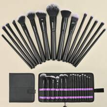15pcs Makeup Brush Set With Eyeshadow, Concealer, Blush Brushes, Complete Kit With Storage Bag & Sponge