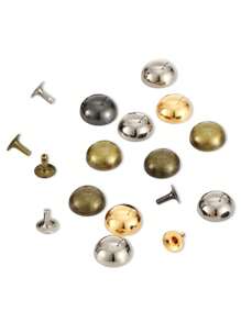 50 Sets Round Dome Leather Rivets Studs For Clothing Purse Feet For Handbags Studs And Spikes For Shoes Bags Belts Dog Collars Leather Craft (6/8/10/12mm) - Gold - View 7