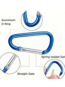 2 Stücke Aluminium Stern Karabiner, kreativer Feder Federhaken Schlüsselring Schlüsselanhänger, Outdoor Camping Wandern Zubehör Reisenotwendigkeiten Reisezubehör Urlaub Sommer Ferien Schulanfang - Verschiedenfarbig - Übersicht 8