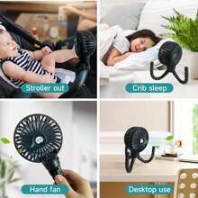 BOOQIBOY Rechargeable Octopus Fan Mini Fan Can Be Held, Hung, Wound Or Stood. Suitable For Home, Commuting, Outdoor, Cycling, Adult, Children And Baby Strollers. Made Of ABS+ Silicone Skin-Friendly Material, It Is Light, Beautiful, Portable And Practical. Multi-Functional Tripod That Can Be Twisted Freely. Large Capacity Battery. Charging Time: About 2 Hours. Usage Time: About 150-480 Minutes. Power: 3w Includes The Main Unit And Type-C Charging Cable - mini八爪魚小風扇 - 查看 5