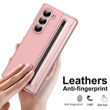 VIETAO Funda de teléfono compatible con Galaxy Z Fold6 con protección de bisagra para S Pen integrado, protector de pantalla, funda ultra delgada a prueba de golpes compatible con Samsung Z Fold 7 6 5 4, resistente al agua, a caídas y a arañazos - Rosa - Ver 5