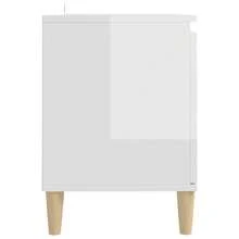 Meuble  avec pieds en bois blanc brillant 103,5x35x50 cm