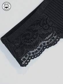 8Pcs/Set Women's Cotton Thongs Panties Underwear Comfortable Breathable Female Sexy Lace Lingerie Splice - 黑色 - 查看 9