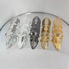 Unusual Large Solid Gothic Steampunk Jointed Skeletal Claw Full Finger Ring - Multicolor - View 14
