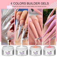 QAZIXU Nude Color 15g Acrylic Uv Extension Nail Gel Pink Extending Varnish Gel Repair Broken Nails Builder Manicure Polish Gel Include :Free 100PCS Nail Forms And Acrylic Nail Brush Pen For Gift Professional Salon Nail Art Kit