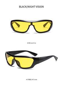 Y2K 一体式时尚眼镜 个性嘻哈小框方形简约时尚眼镜