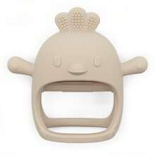 Baby Chick Teether, Infant Silicone Teething Toy To Prevent Thumb Sucking, Mushroom-Shaped Silicone Teething Stick Rattle