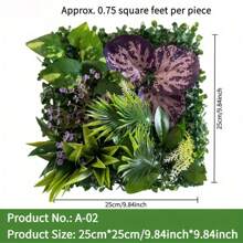 CTSZOOM Disponible en 23 estilos, paneles de pared de césped artificial, múltiples estilos con césped, follaje floral artificial, césped artificial, alfombras de césped artificial, decoración de pared exterior, decoración de boda, decoración navideña, follaje artificial, césped artificial, 100 bridas, pared de plantas, decoración de pared verde de 10x10 pulgadas