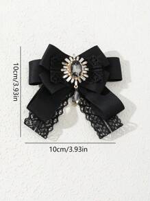 1pc Elegant Sunflower Rhinestone Decor Bow Fabric Extra Large Brooch, Luxurious Jewelry Brooch Pin, Suitable For Daily Wear, Gift For Occasions - classic - View 5