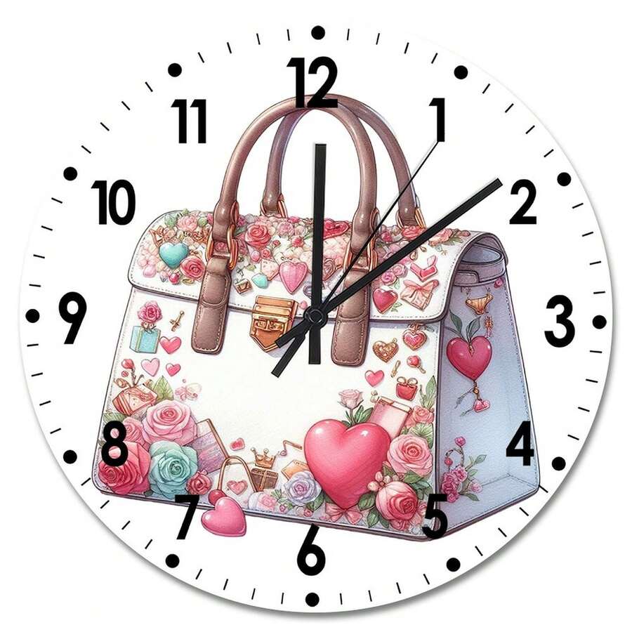 Wedding Handbag, Battery-Operated Wall Clock, Modern Art Wall Decor, Camping, Unique Gift For Office