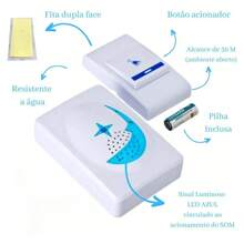 Timbre doméstico inalámbrico Wifi de largo alcance, color blanco, impermeable - Tipo de Enchufe A USA (110-127V) - Ver 2