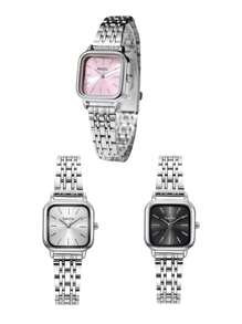 1pc Damesmode Casual Veelzijdig Vierkant Staafvormig Quartz Horloge, Geschikt Voor Dagelijks Gebruik