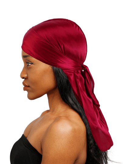 One Faux Silk Satin Long Tailed Braid Pirate Hat