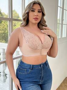 Plus Size Comfortabele Draadloze Voorsluiting BH