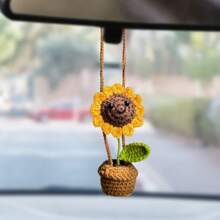 Haak bijen auto achteruitkijkspiegel houder, kamer decoratie, schattige hommel auto hangende ornament, een cadeau voor bijenliefhebbers auto hangend, haak schattige bijen tas ornament, auto interieur decoraties