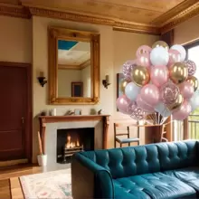 30 قطعة بالون مطاطي مطرز بنيران وأنتيكات معدنية قطر 12 إنش لحفلات الأعياد والأعراس والتزيين