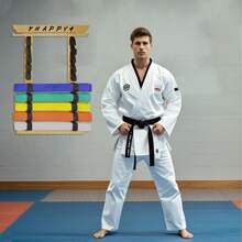 10Belts Karate Belt Display Rack With Medal Hanger And Stickers, Taekwondo Belt Display Holder, Martial Arts Belt Display Organizer For Kids And Adults, No Assembly Required Perfect For Christmas Decorations - Bamboo - View 3