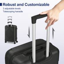 3 Piece Travel Suitcase With Corner Protectors, 20/24/28 Inch, Durable Hard Shell, 360 Degree Spinner Wheels, Multifunctional, Large Capacity, Lightweight, Fashionable Multicolor - 3 in 1黑色 - 查看 9