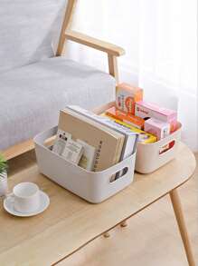 1 pieza Caja de almacenamiento para el escritorio, caja de almacenamiento de plástico para el hogar para ropa, cosméticos y uso en la cocina