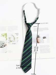 1pc Elasticated Striped Bow Tie For Women, Suitable For Schoolgirl Style, Casual Daily & Street Wear