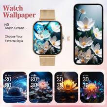 Smart Watch, Wireless Call/Dial, Multiple Sports Modes, Call Alert & Rejection, Message Reminder Display, Suitable For Men And Women, Compatible With IOS/Android - Gold - View 6