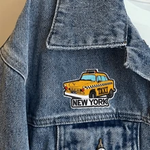 Patch Bordado Táxi de Nova York, Emblema Humorístico para Roupas, Jaqueta, Boné de Caminhoneiro, Presente DIY - Cores misturadas - Visão 4