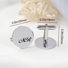 Customized Engraved Cufflinks, Personalized Wedding Cufflinks, Name Cufflinks, Groom Cufflinks, Custom Cufflinks, Groomsmen Gift, Wedding Gift - Multicolor - View 6