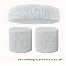 Set Of Unisex Sports Headbands And Hand Straps - 1-3 Pieces, Solid Color, Medium Stretch Polyester, Sweat-Absorbent Sports Gear, Suitable For Running, Yoga, Outdoor Activities, Basketball, Volleyball, Badminton - Not Charged