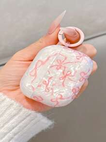Estuche para auriculares con diseño de concha única y lazo rosa, adecuado para AirPods 3, Pro de 2.ª generación, Pro 3 y nuevos auriculares inalámbricos Bluetooth 4 de protección - Rosa - Ver 9