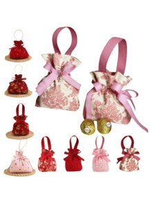 Bolsa para caramelos de boda de colores opcionales, bolsa de caramelos con cordón, caja de regalo de alta gama estilo europeo, bolsa de tela, bolsa de regalo para fiestas, adecuada para bodas, fiestas de cumpleaños, despedidas de soltero y otros empaques creativos de recuerdo - Multicolor - Ver 3