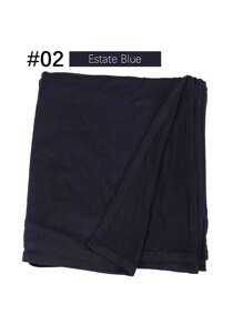 1pc Women's New Plus Size Hejab Scarf, Solid Color Casual Soft Shawl - Army Green - View 13