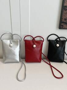 Vintage Casual Women Crossbody Bag, Mała torebka na ramię, Mini portfel na telefon, Modna uniwersalna torebka, Uroczy prezent z frędzlami dla dziewczynek, Nadaje się do dojazdów do pracy, randek, podróży, zakupów, studentów, Dostępna w kolorze czarnym, czerwonym, srebrnym