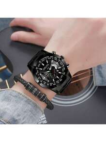 ORUSS Men's Wrist Watch Stainless Steel Waterproof Business Fashion Luxury Automatic Quartz Watch - Negro - Ver 2