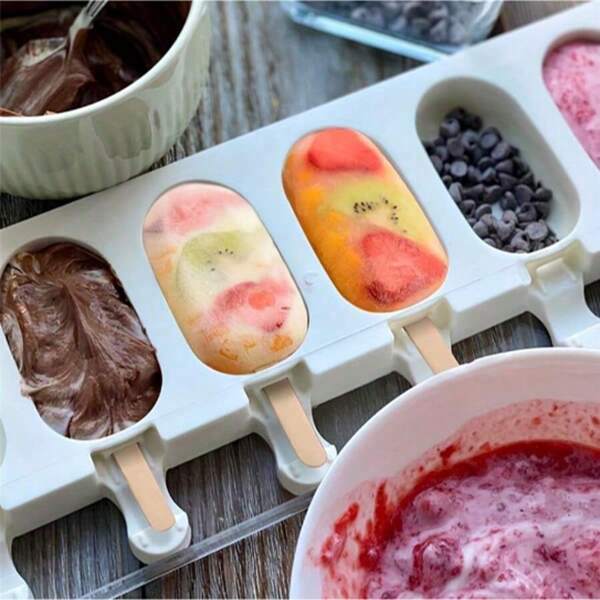 4/8 Kavitäten ovale Silikonform, DIY Schokolade und Eis, Backform für Kuchen, handgefertigtes Werkzeug