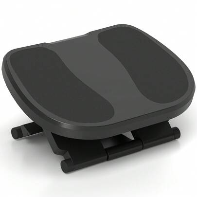 HOMCOM Footrest Adjustable Height & Angle 0-30 Degree For Better Posture At Office Grey