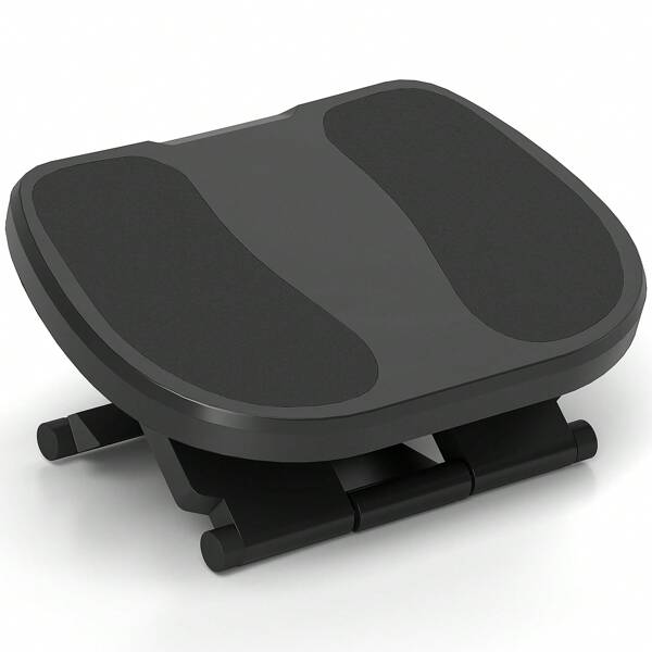 HOMCOM Footrest Adjustable Height & Angle 0-30 Degree For Better Posture At Office Grey
