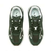 Puma 男女款低帮厚底复古厚底运动鞋，休闲运动鞋 - 軍綠色-白色 - 查看 4