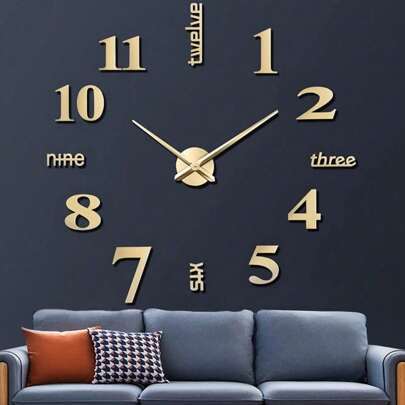 16 Inches/36 Inches/47 Inches Modern Design Large Wall Clock 3D/2D DIY Quartz Clocks Fashion Watches Acrylic Mirror Stickers Living Room Home Decor Horloge Mirror Numbers Stickers For Living Room Office Decorations Gift Gifts Birthday Graduation Room Decor Digital Clock Alarm Clock Bedroom Decor Dormitory Decor Back To School School Decor School Surprise School Supplies