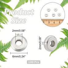 MAGICALCUTDIE 2boxes 304 Stainless Steel Beads Rondelle And Stainless Steel Stud Earrings 0.7mm Pin Ear Stud Components Ball Post Earrings