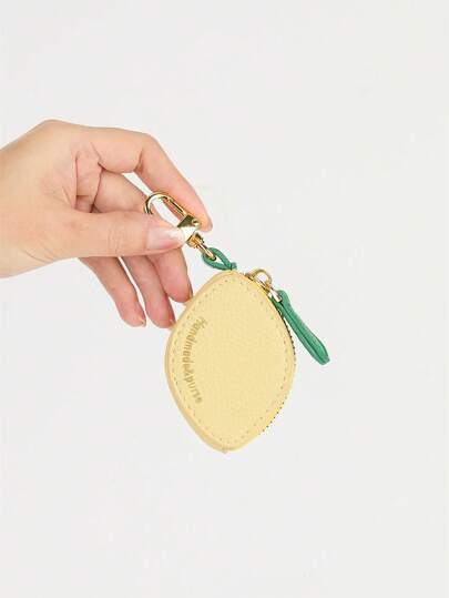 Yellow Lemon Fruit Charm Coin Purse Cute Keychain Mini Pouch Wallet Gift For Girl Women 2025 New Summer For Women Wallet Mini Wallet Purse Wallet Coin Wallet