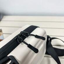 1pc PU Leather Casual Crossbody/Shoulder Bag, Water Resistant, Zipper Closure, For Men, Shopping/Party/Clubbing Sling Bag - White - View 7