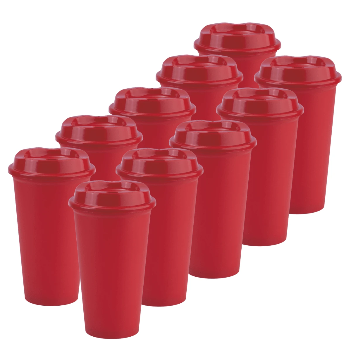 Paquete 10 Vasos Reusables Cafeteros Tipo Star 16 Oz Bebida Caliente