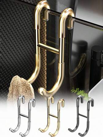 Shower Door Hooks, Bathroom Frameless Glass Door Towel Hooks, Heavy Duty SUS 304 Stainless Steel Hooks For Towels, Squeegees, Loofahs, Razors, Bathrobes, Essential Hooks For Kitchens, Bedrooms And Bathrooms