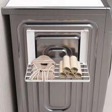 1pc Bathroom/Laundry Room Side Mounted Magnetic Wrought Iron Folding Wall Mounted Clothes Storage Rack Home Bathroom Decor - Multicolor - View 6